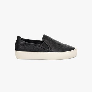 Ugg Jass Leather Women Sneakers Black (4380HZWUD)